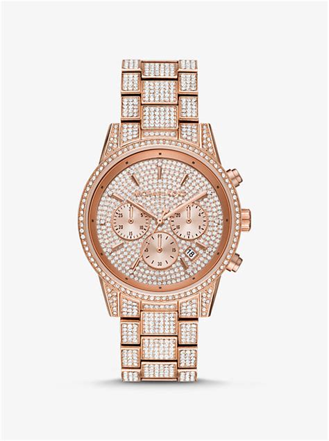 michael kors ritz pave pink|Ritz Pavé Rose Gold.